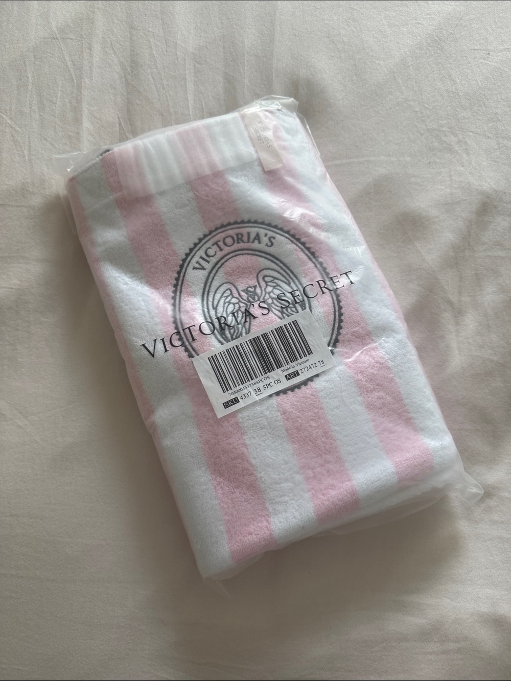 Victoria's Secret Pink & White Striped Tote
